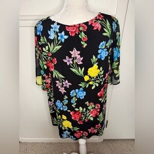 Calvin Klein Black Floral Blouse size 2X